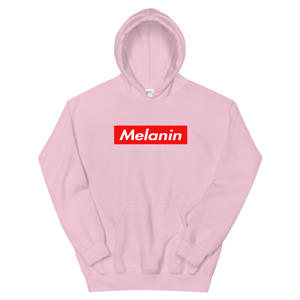 "Melanin / Supreme style" hooded sweatshirt