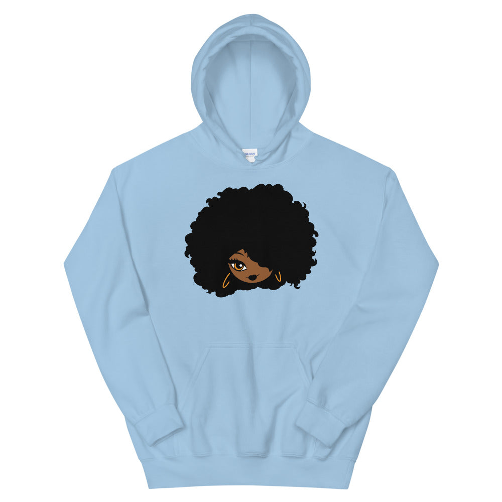 "Afro girl cartoon" hooded sweatshirt