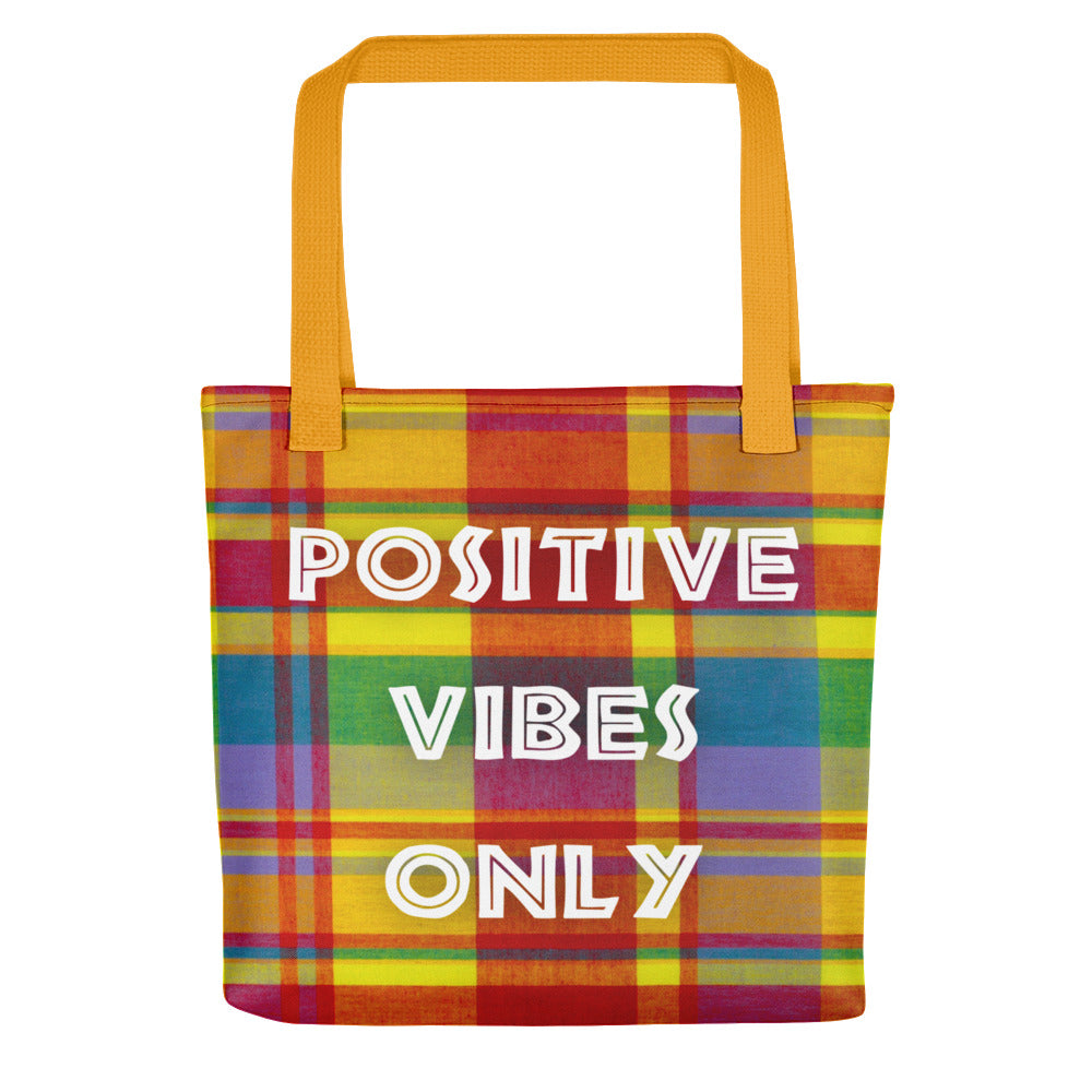 Tote bag "Positive Vibes Only - Madras" - Rootz shop